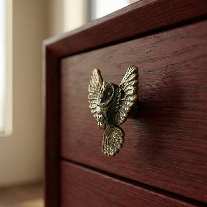Antique Brass Owl Drawer Knobs