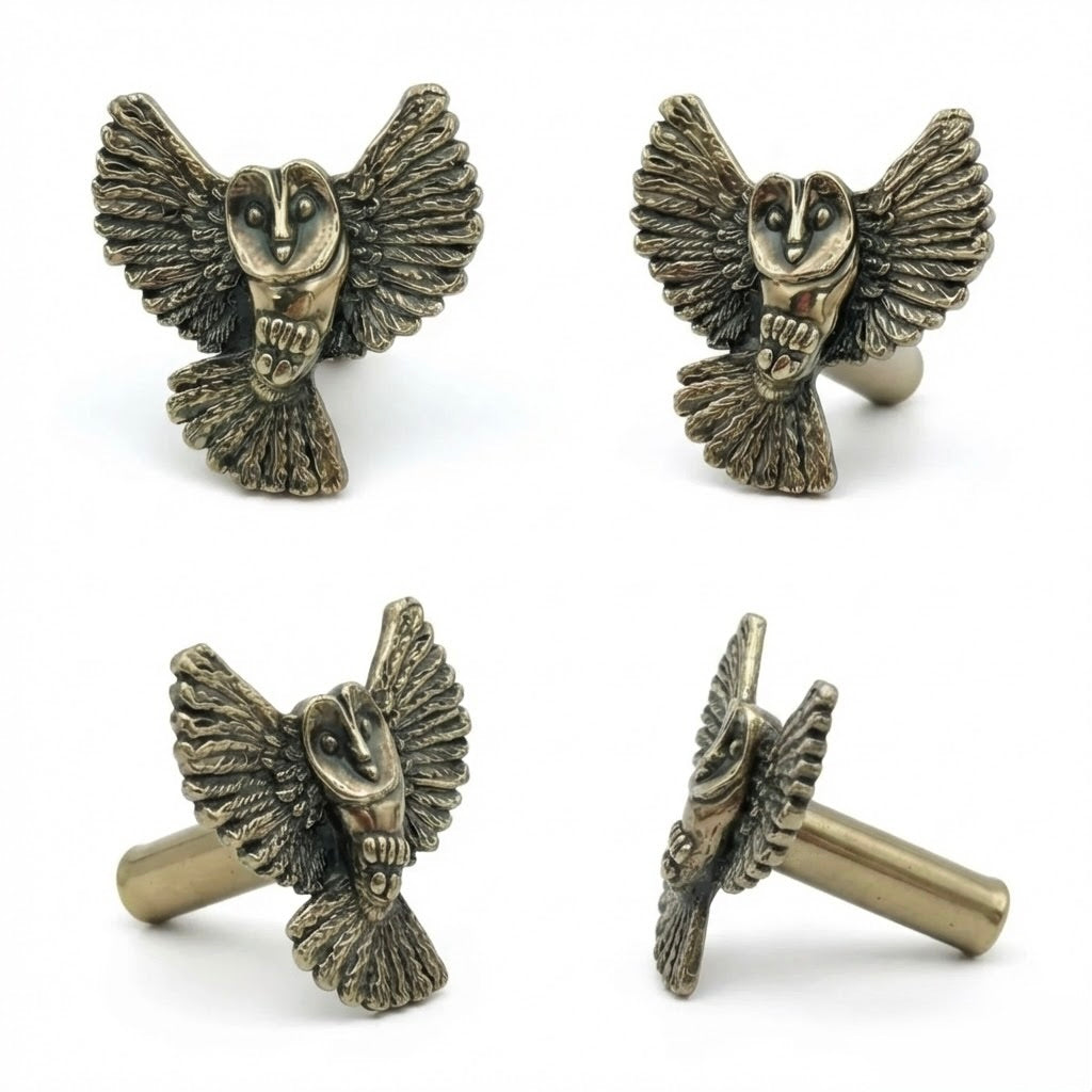 Antique Brass Owl Drawer Knobs
