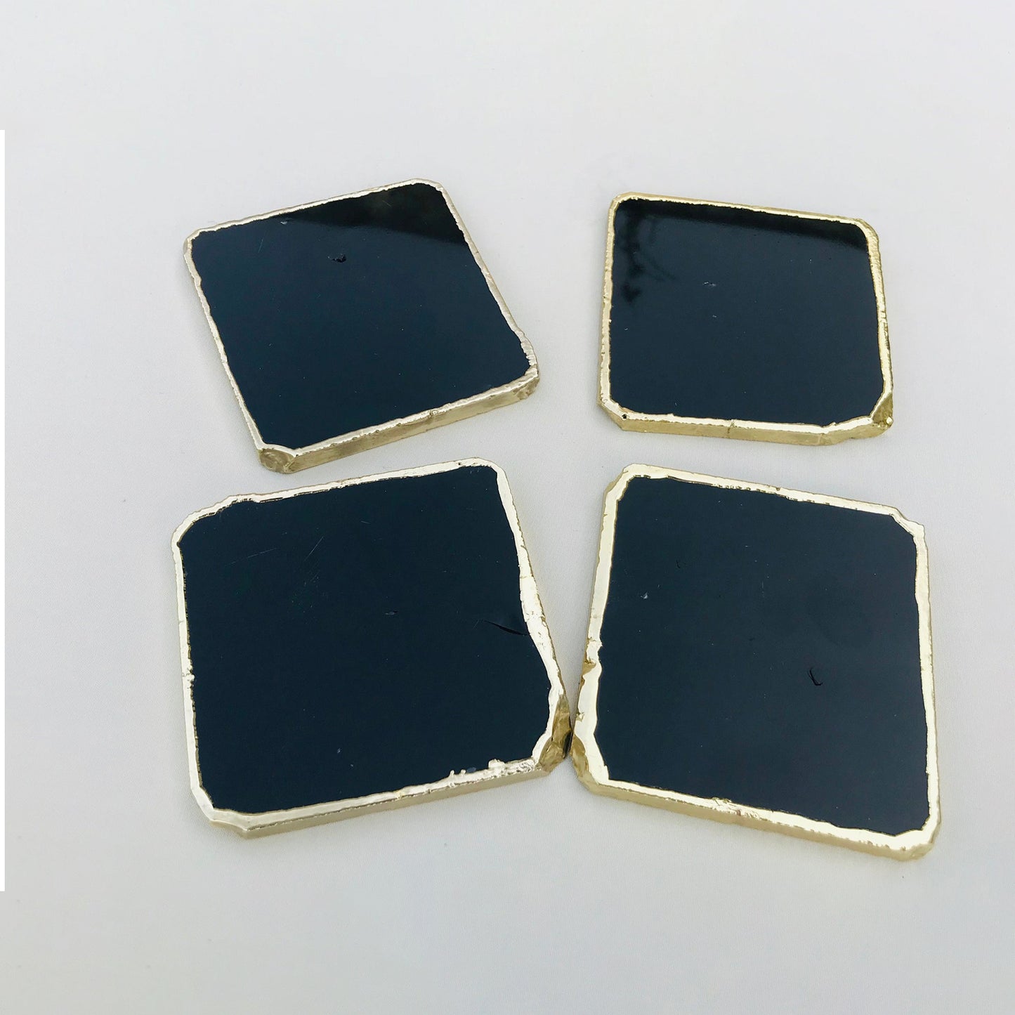 Black Agate - Set of 4 Large Coasters/Personalised Momentos