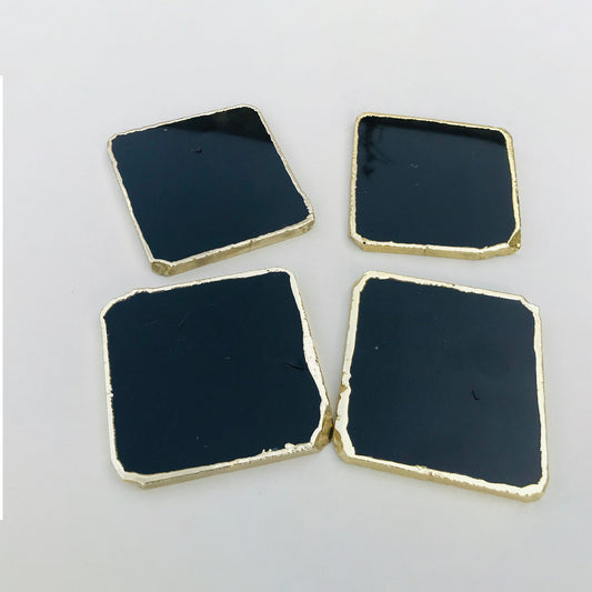 Black Agate - Set of 4 Large Coasters/Personalised Momentos