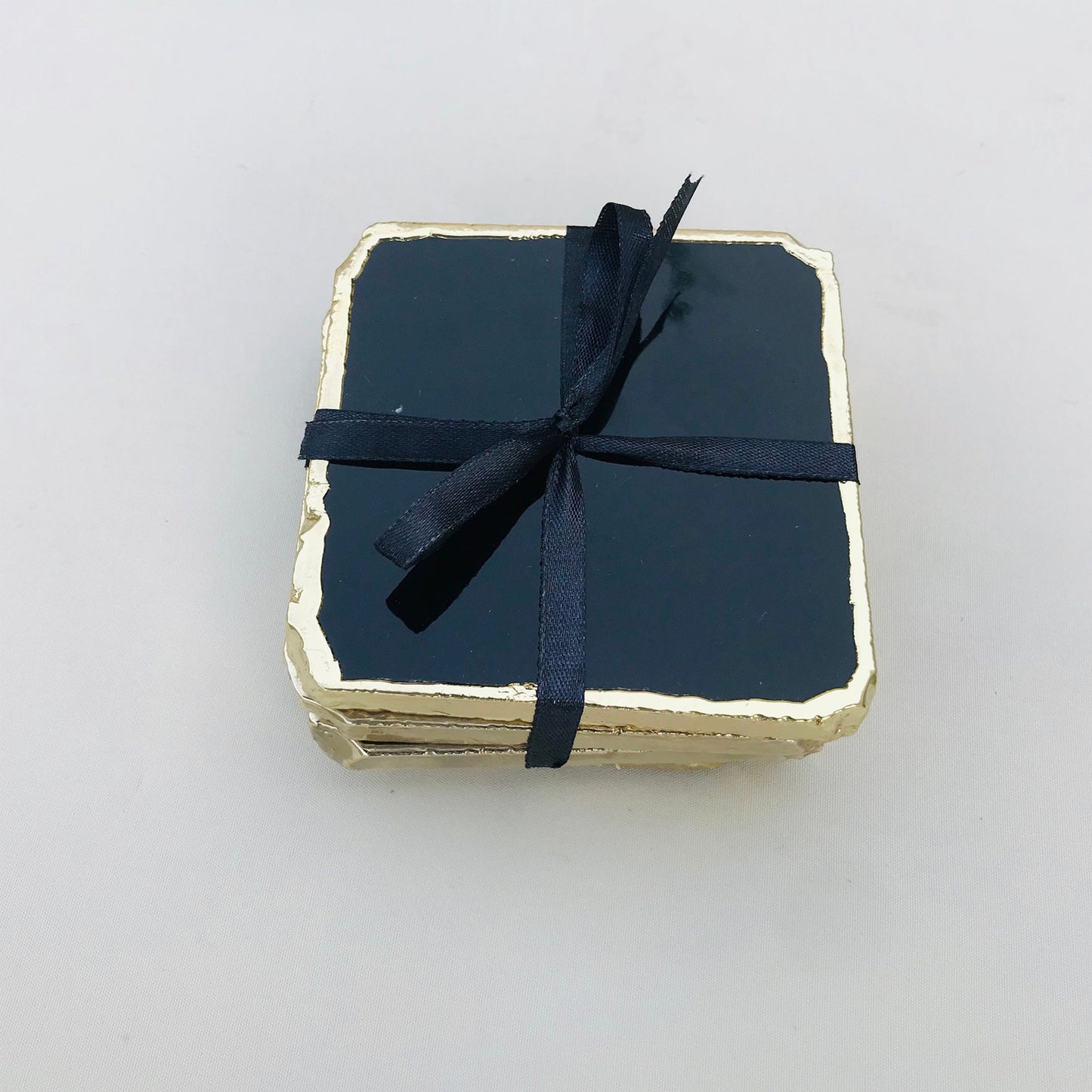 Black Agate - Set of 4 Large Coasters/Personalised Momentos