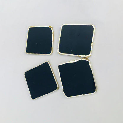 Black Agate - Set of 4 Large Coasters/Personalised Momentos