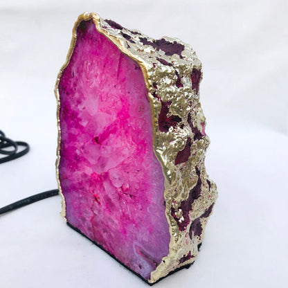 Pink Plated Agate Bookends