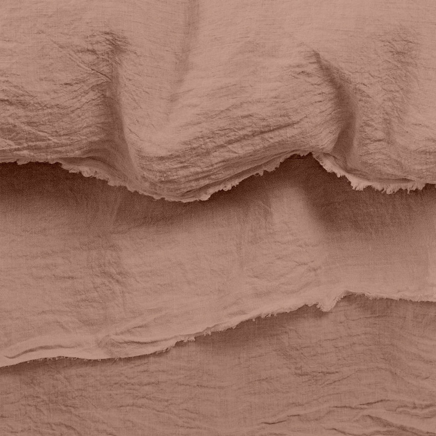 Raw Edged Clay - 100% Pure Linen | Linen Cotton Mix | 3 Piece Duvet Cover Set | 4 Piece Sheet Set | Handmade | Pre-washed | Soft