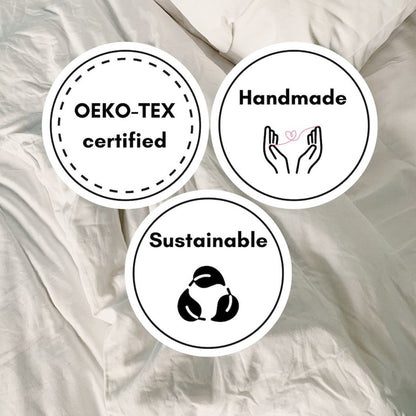 Raw Edged Clay - 100% Pure Linen | Linen Cotton Mix | 3 Piece Duvet Cover Set | 4 Piece Sheet Set | Handmade | Pre-washed | Soft