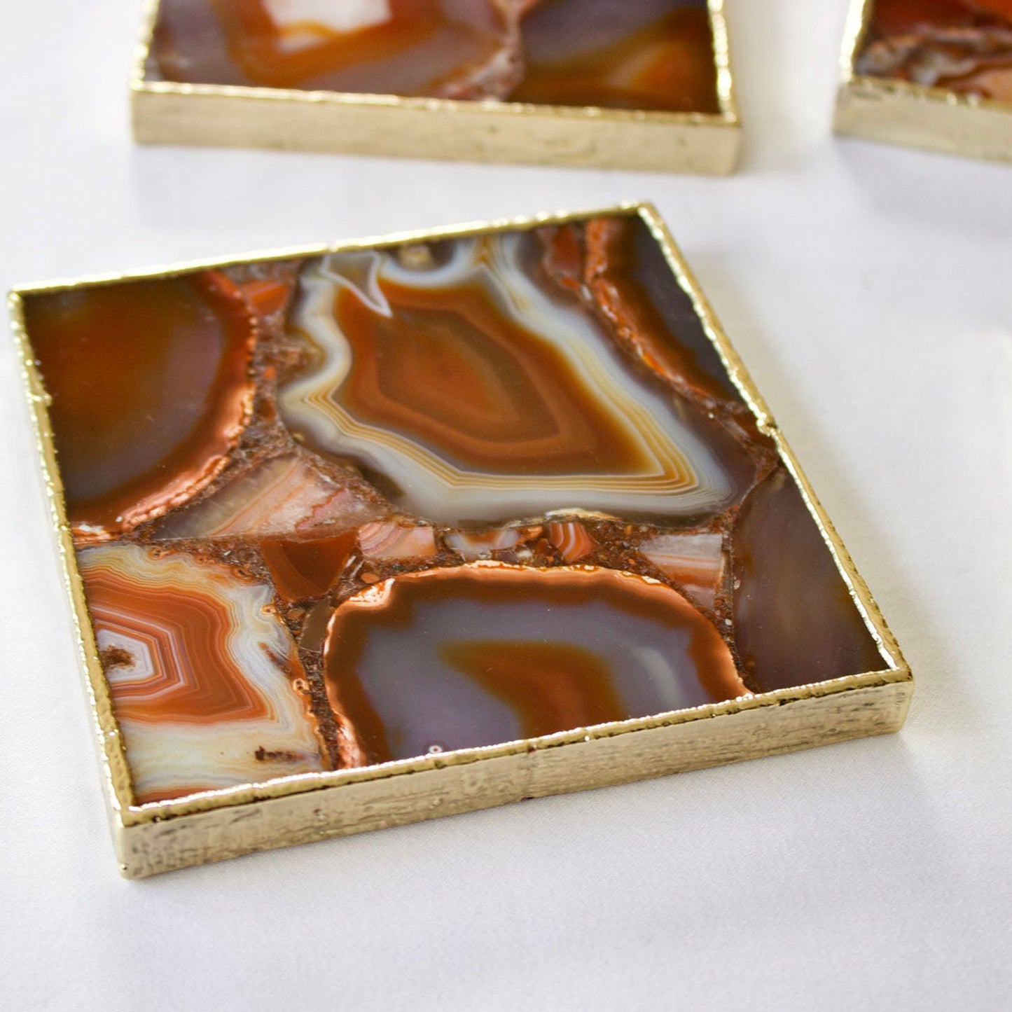 Red Agate - Set of 4 Large Square Coasters | Personalised Momentos