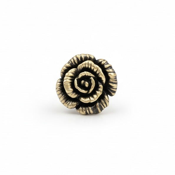 Antique Brass Rose Drawer Knobs