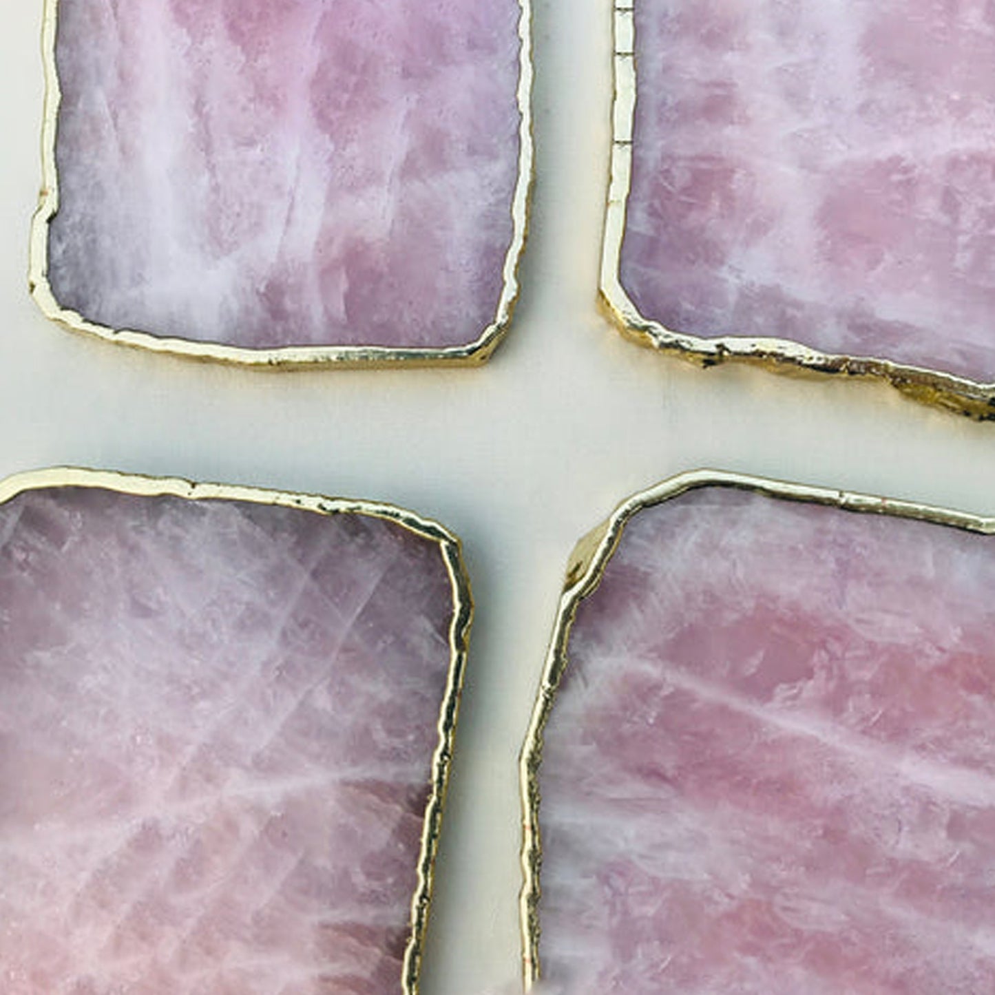 Rose Quartz Agate - Set of 4 Large Coasters/Personalised Momentos