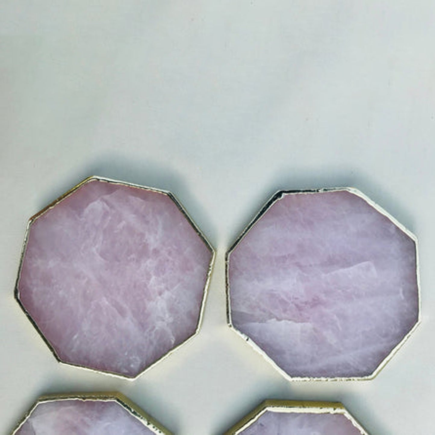 Rose Quartz Octagon Coasters - Set of 4 Large Coasters/Personalised Momentos