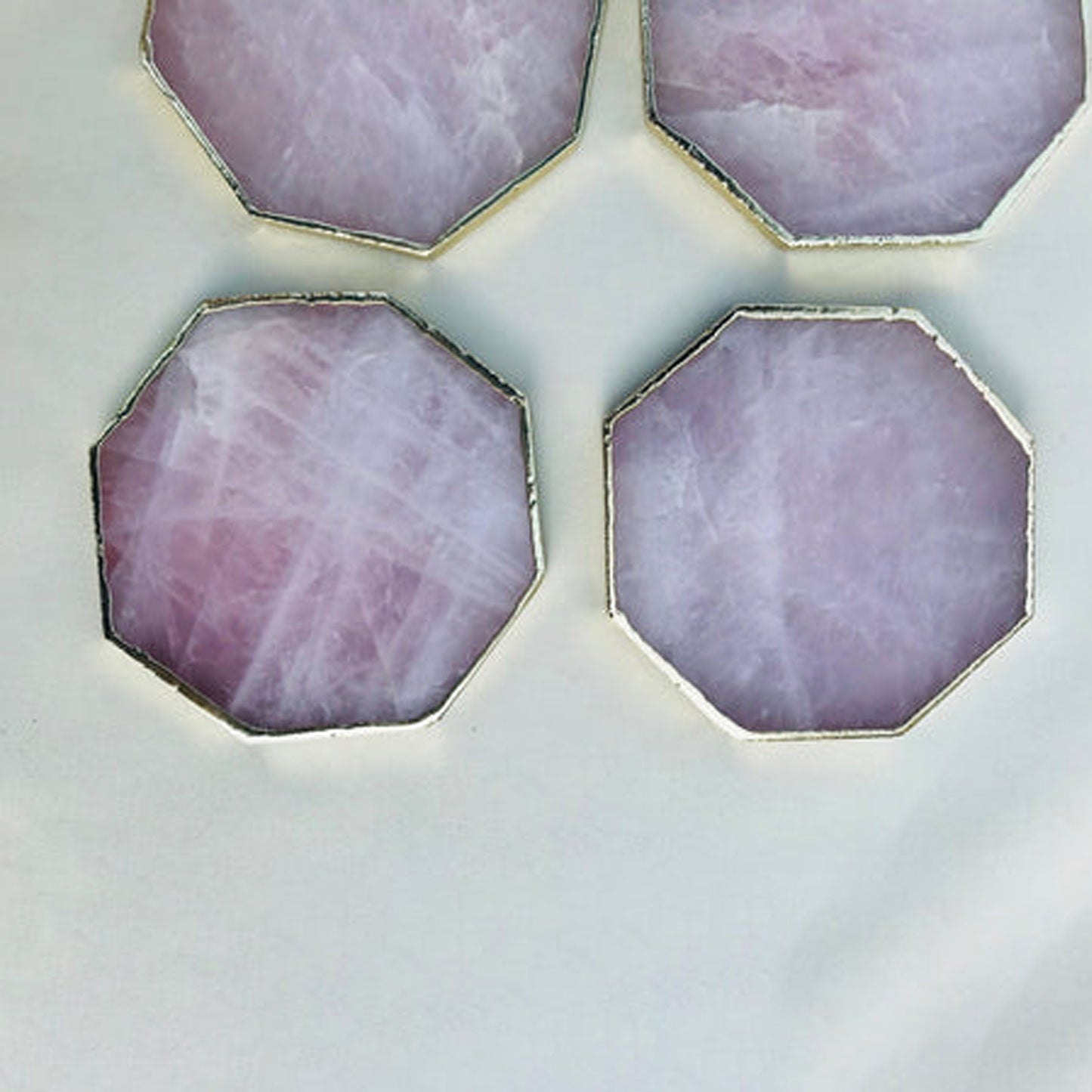 Rose Quartz Octagon Coasters - Set of 4 Large Coasters/Personalised Momentos
