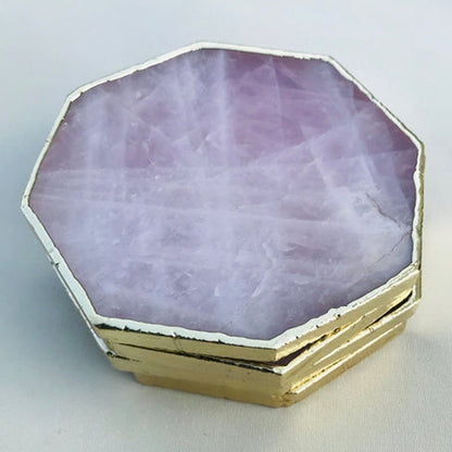 Rose Quartz Octagon Coasters - Set of 4 Large Coasters/Personalised Momentos