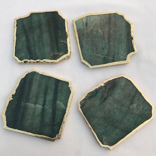 Sage Green Agate Aventurine Set of 4 Large Coasters/Personalised Momentos
