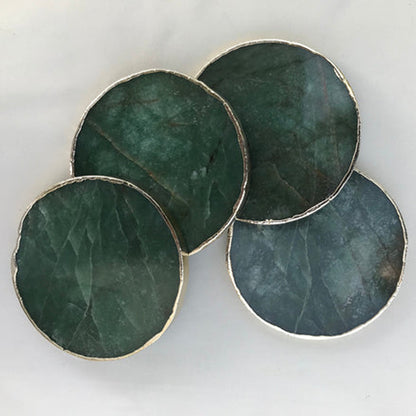 Sage Green Agate Hand Rounded Coasters - Set of 4 Large Coasters/Personalised Momentos