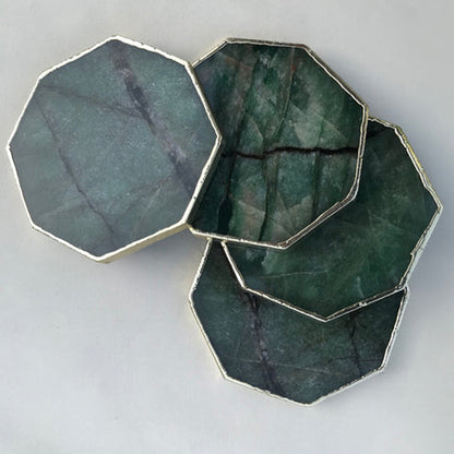 Sage Green Agate Octagon Coasters - Set of 4 Large Coasters/Personalised Momentos