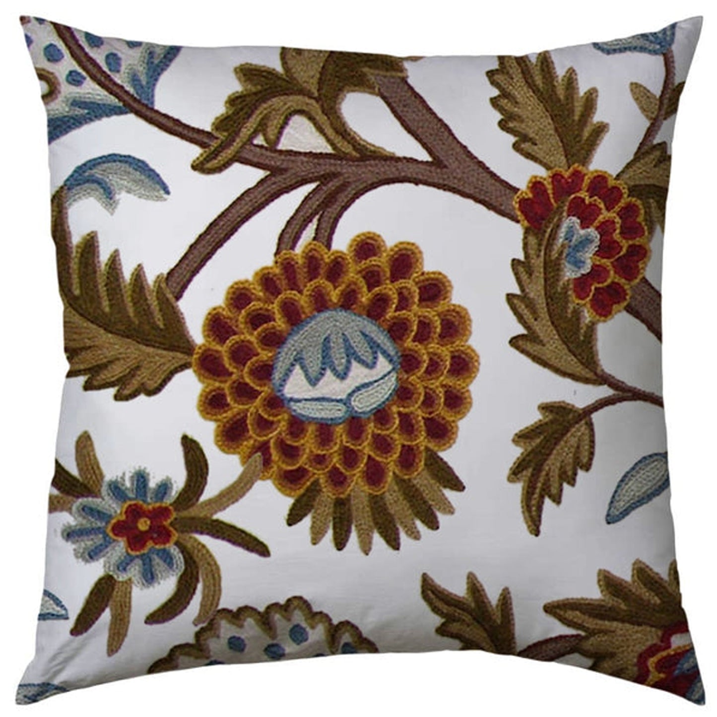 Savannah  - Set of 4 Pieces | Cotton Linen Fabric | Crewel Embroidered | Pillow/Cushion Cover Set | With or Without Insert