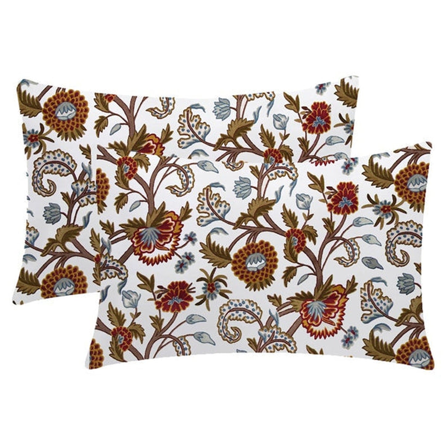 Savannah  - Set of 4 Pieces | Cotton Linen Fabric | Crewel Embroidered | Pillow/Cushion Cover Set | With or Without Insert