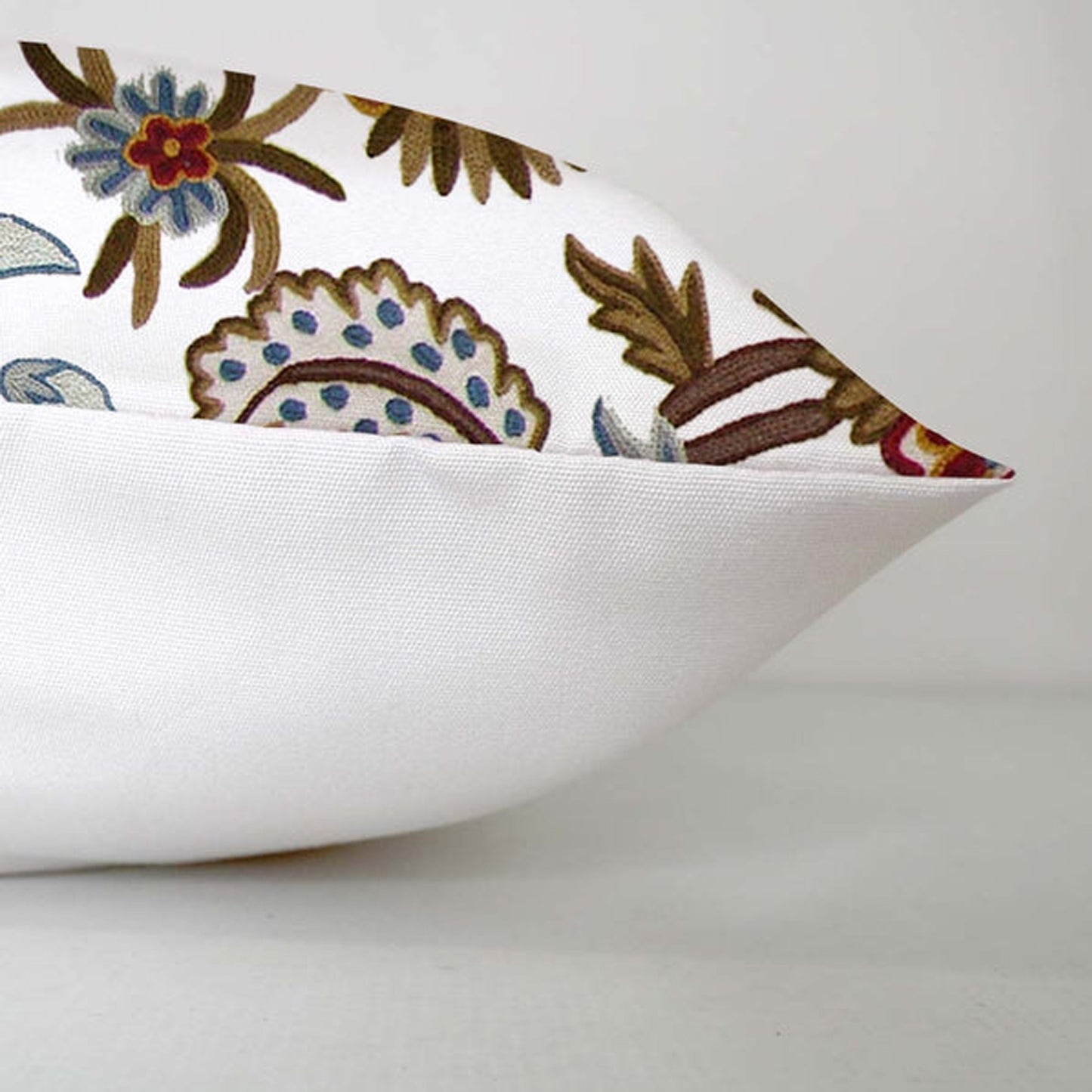 Savannah  - Set of 4 Pieces | Cotton Linen Fabric | Crewel Embroidered | Pillow/Cushion Cover Set | With or Without Insert
