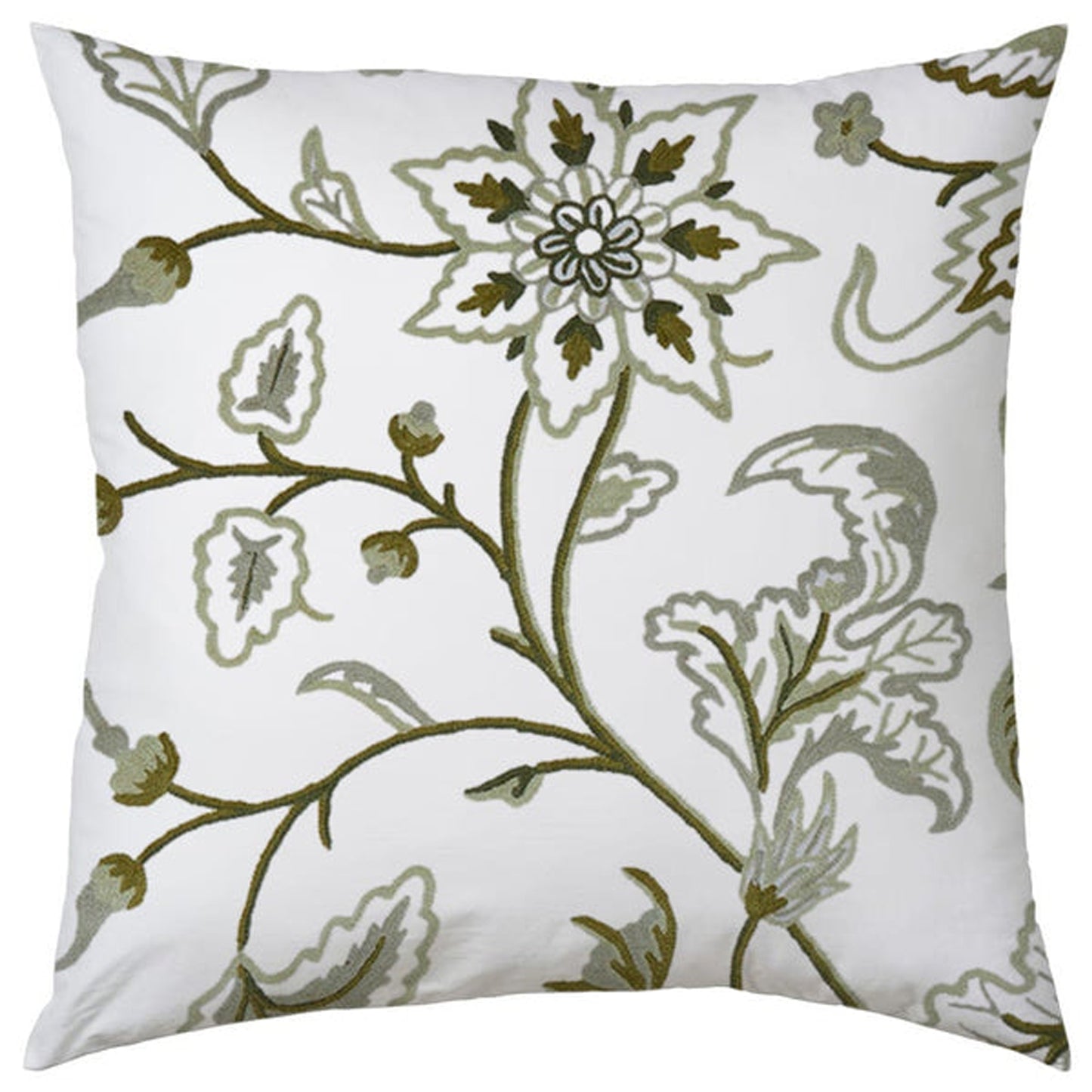 Selena - Set of 4 Pieces | Cotton Linen Fabric | Crewel Embroidered | Pillow/Cushion Cover Set | With or Without Insert