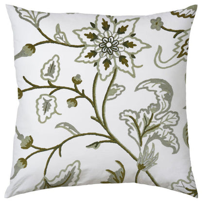 Selena - Set of 4 Pieces | Cotton Linen Fabric | Crewel Embroidered | Pillow/Cushion Cover Set | With or Without Insert