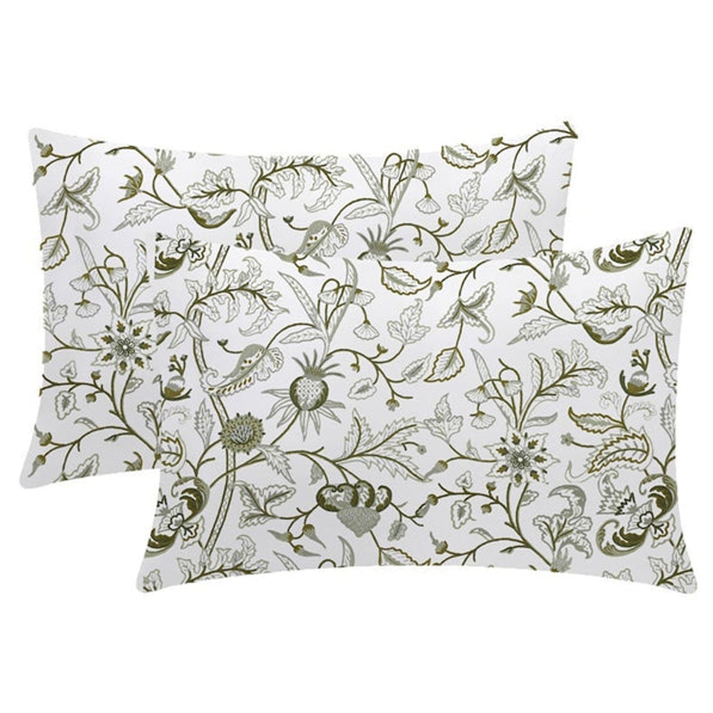Selena - Set of 4 Pieces | Cotton Linen Fabric | Crewel Embroidered | Pillow/Cushion Cover Set | With or Without Insert