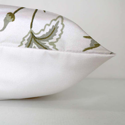 Selena - Set of 4 Pieces | Cotton Linen Fabric | Crewel Embroidered | Pillow/Cushion Cover Set | With or Without Insert
