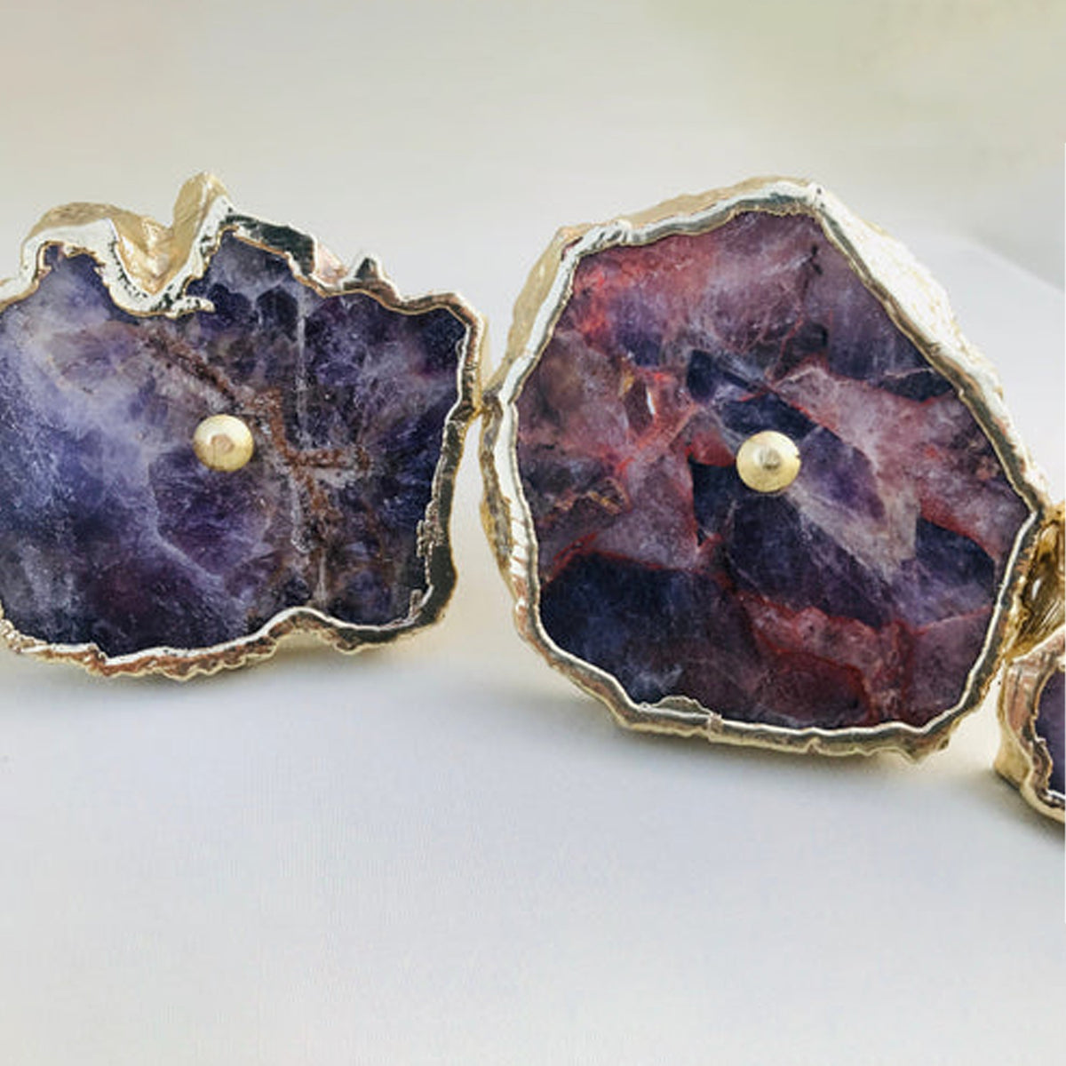 Amethyst slices 1.5 to 2.5 inches wide