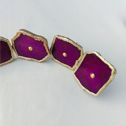Set of 6 Magenta Agate Classic Vintage Finish Cabinet Drawer Pull Wardrobe Dresser Interior Decorative Handle