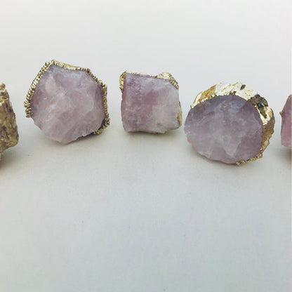 Set of 6 Rose Quartz Crystal Knobs Finish Cabinet Drawer Pull Wardrobe Dresser Interior Decorative Handle