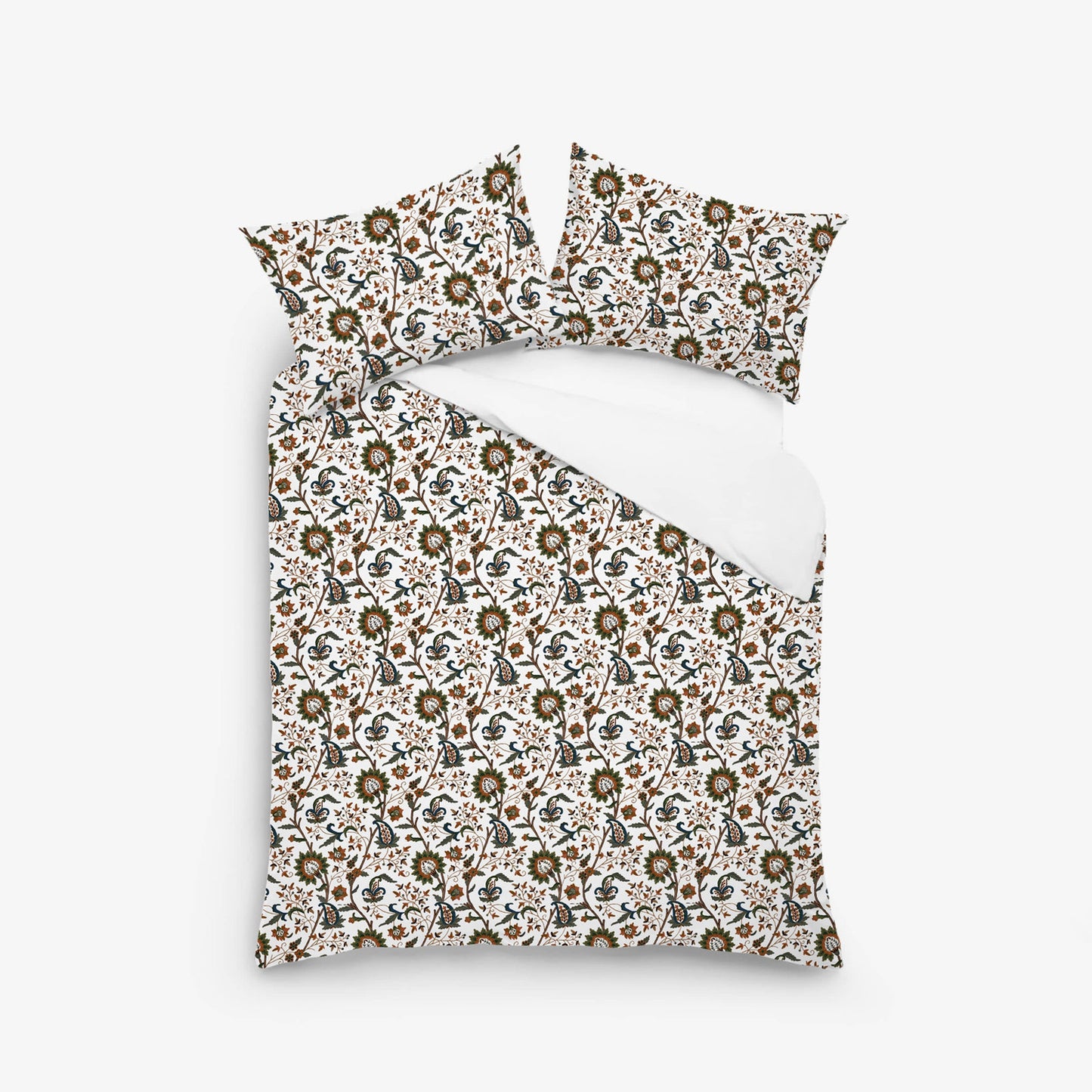 Sydney - 3 Piece Crewel Embroidered Duvet Set | Linen Cotton Mix | Embroidered Duvet Cover with Embroidered Pillowcases | Handmade | Soft