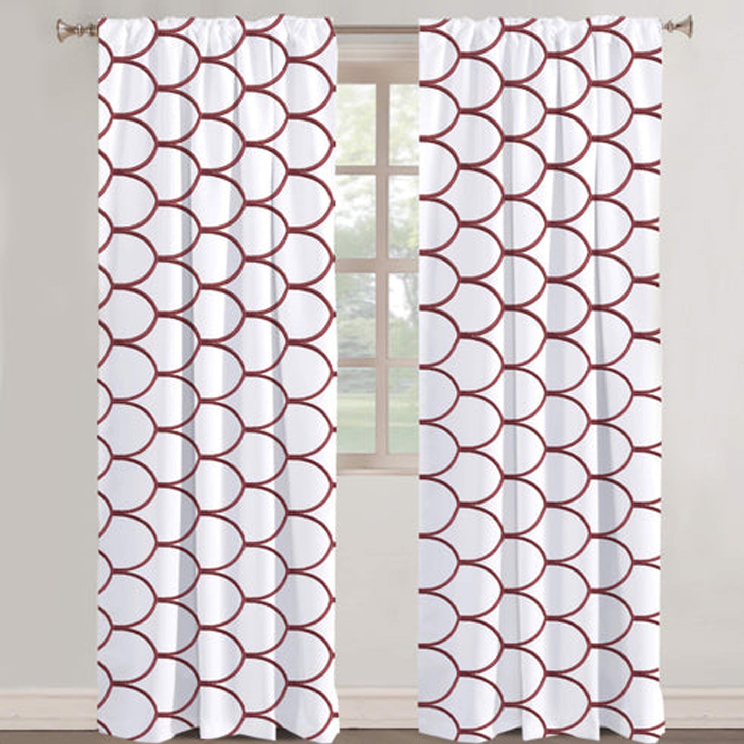 Thalia - Set of 2 Panels Crewel Embroidered Curtains | Linen Cotton Mix | Fully Embroidered | Lined