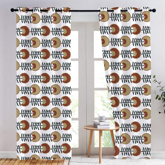 Thea - Set of 2 Panels Crewel Embroidered Curtains | Linen Cotton Mix | Fully Embroidered | Lined
