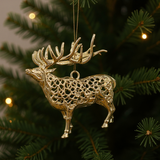 Gold Christmas Ornaments – Metallic Holiday Baubles (Set 1)
