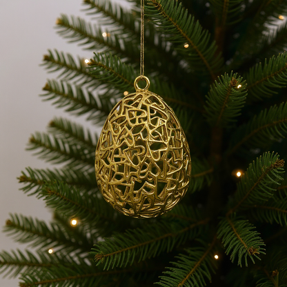 Gold Christmas Ornaments – Metallic Holiday Baubles (Set 2)