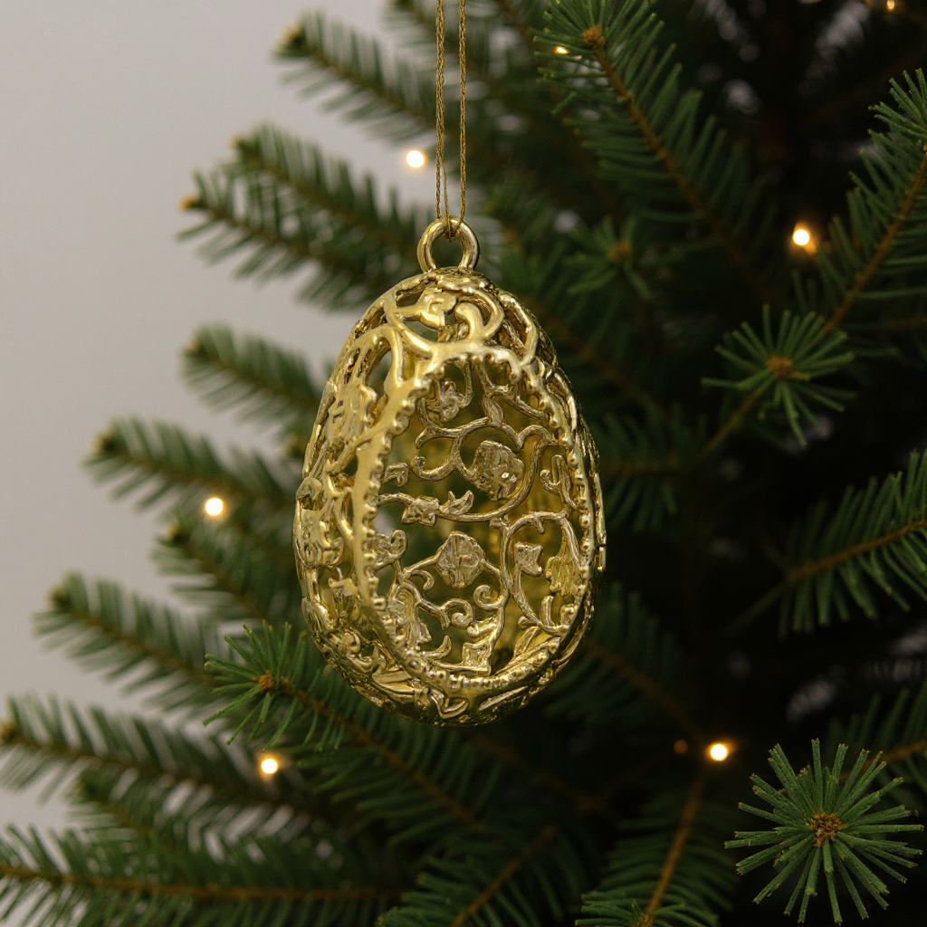 Gold Christmas Ornaments – Metallic Holiday Baubles (Set 2)