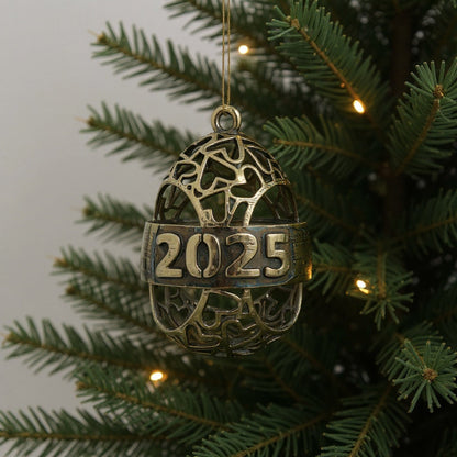 Personalized antique christmas bauble | open heart egg name ornament | set of 2 or 4