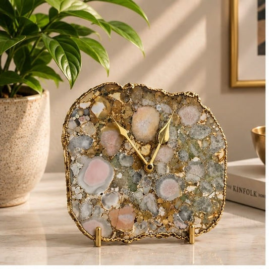Conglomerate Quartz Large Wall/Desk Clock