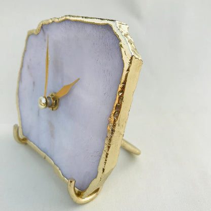 White Agate Desk/Wall Clock/Personalised Momento