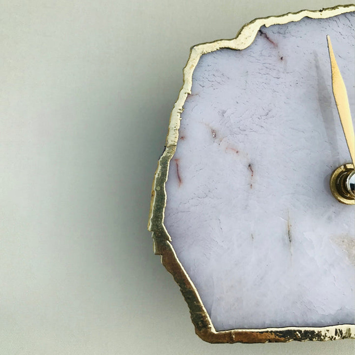 White Agate Desk/Wall Clock/Personalised Momento