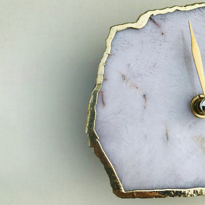 White Agate Desk/Wall Clock/Personalised Momento
