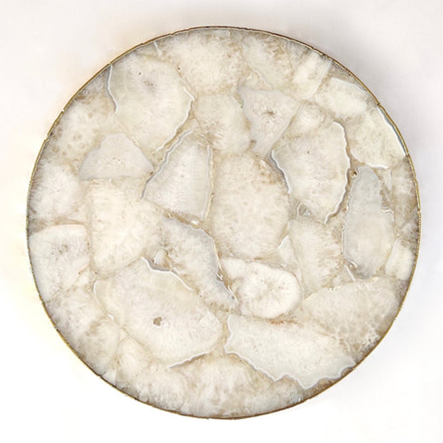 White Crystal Agate Cheese Platter/Tray | Circular |