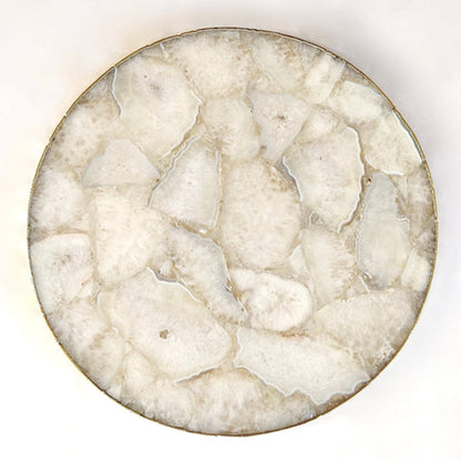 White Crystal Agate Cheese Platter/Tray | Circular |