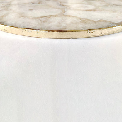 White Crystal Agate Cheese Platter/Tray | Circular |