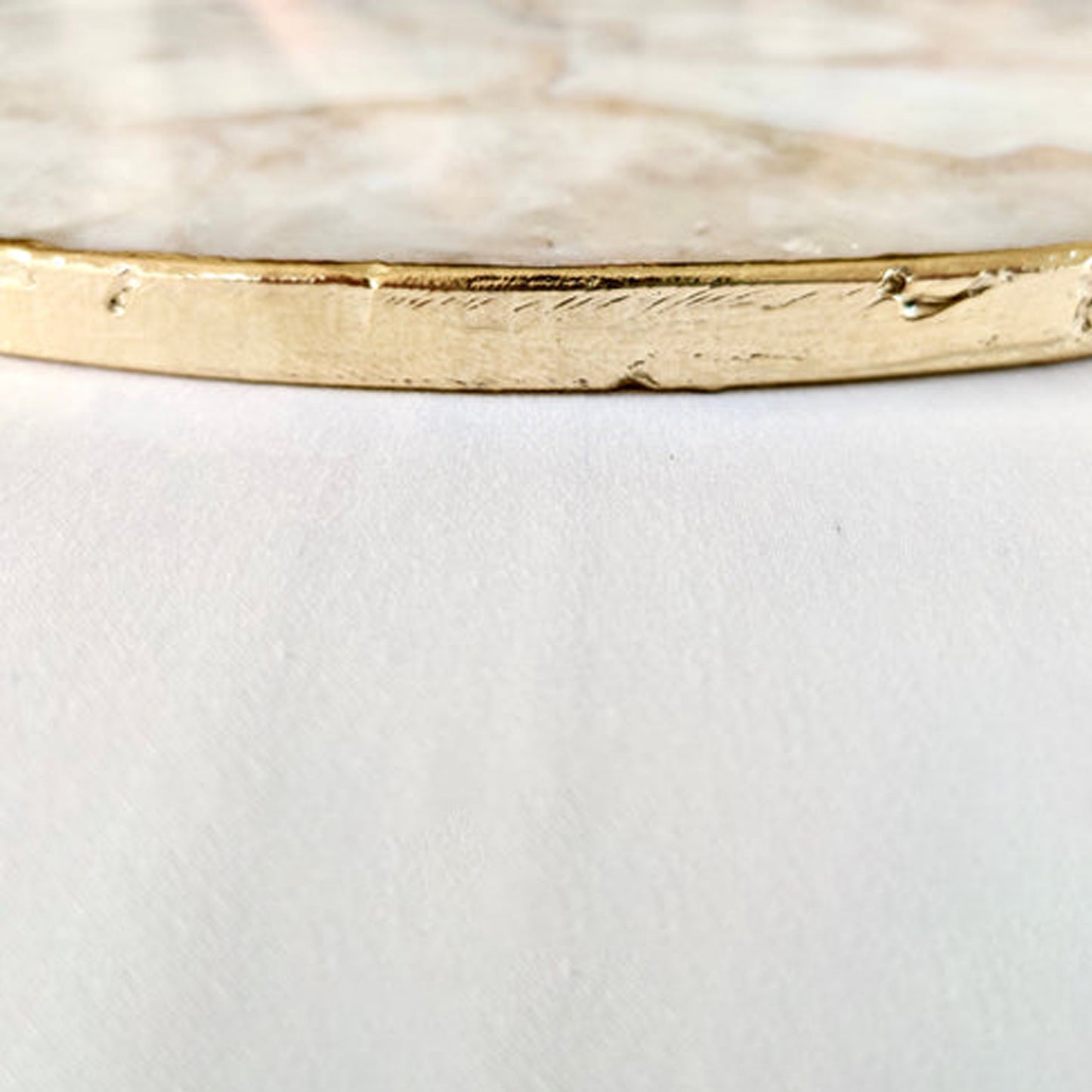 White Crystal Agate Cheese Platter/Tray | Circular |