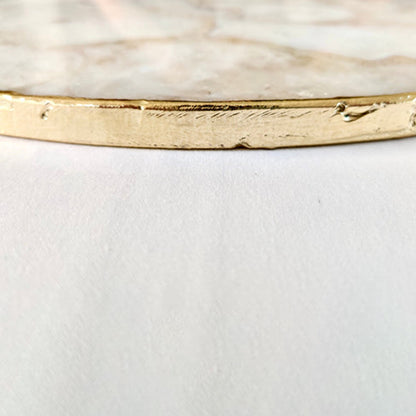 White Crystal Agate Cheese Platter/Tray | Circular |