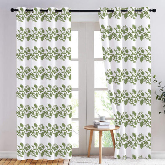 Xanthe - Set of 2 Panels Crewel Embroidered Curtains | Linen Cotton Mix | Fully Embroidered | Lined