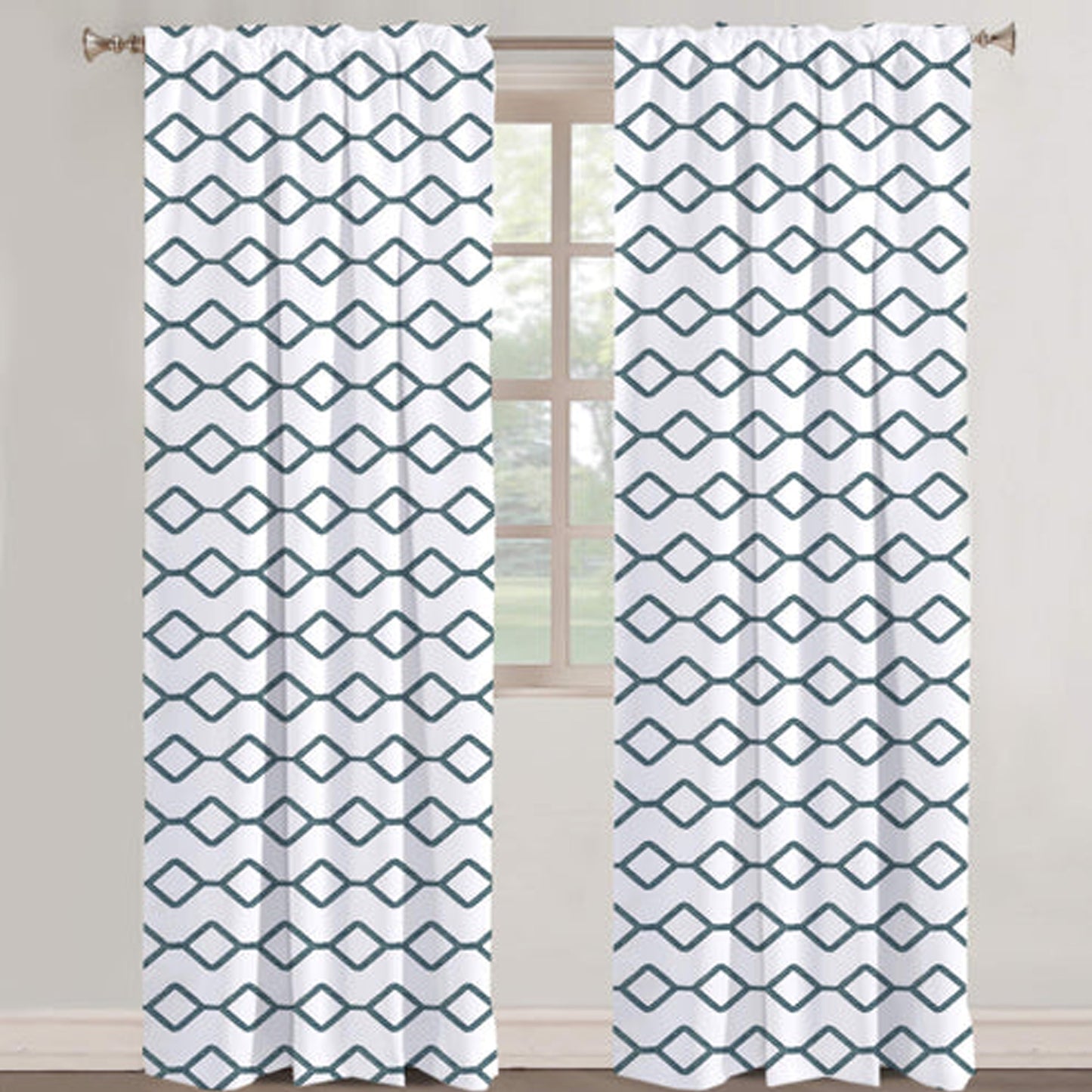 Zinnia - Set of 2 Panels Crewel Embroidered Curtains | Linen Cotton Mix | Fully Embroidered | Lined