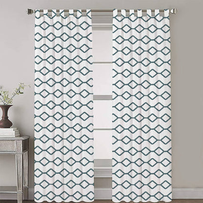 Zinnia - Set of 2 Panels Crewel Embroidered Curtains | Linen Cotton Mix | Fully Embroidered | Lined