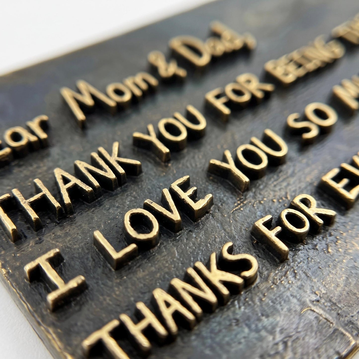 Custom Handwritten Note Plaque | Antique Brass Message Sign | Personalized Letter Keepsake Gift