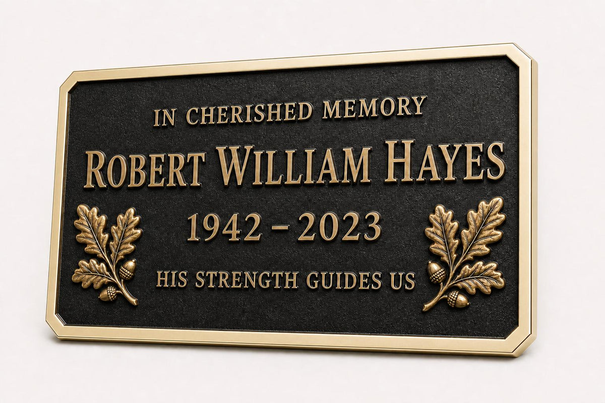 Memorial Garden Sign, Custom Remembrance Plaque, Raised Brass Design