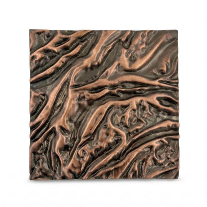 One molten lava tile in antique copper
